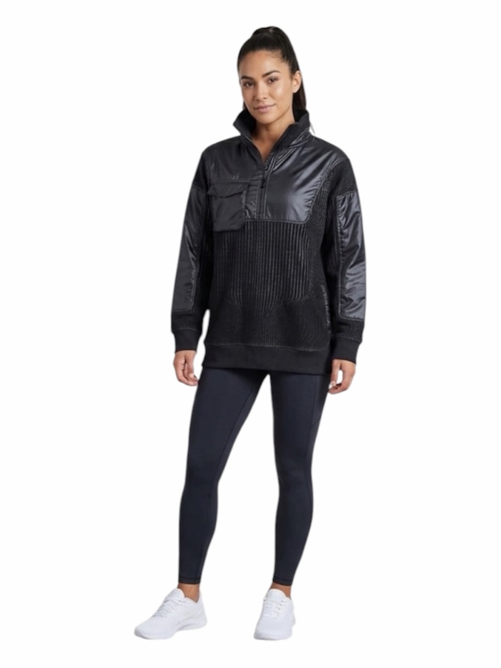 Nike City Ready Oversized Fit 1/4 Zip Training Jacket Black Womens Size M NWT